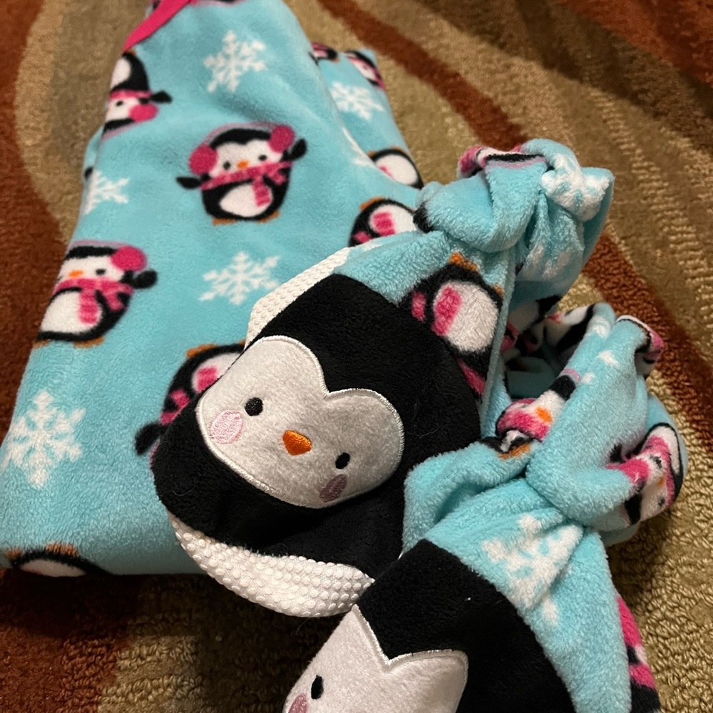 Penguin one piece pj’s with feet